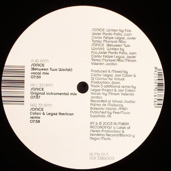 Javier Cannus , Javi Colors & Carlos Legaz - Sonice | Almibar Recordings (ALMX 01 N) - 3 Javier Cannus , Javi Colors & Carlos Legaz - Sonice | Almibar Recordings (ALMX 01 N) - 3