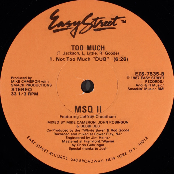 MSQ II Featuring Jeffrey Cheatham - Too Much | Easy Street Records (EZS-7535) - 2 MSQ II Featuring Jeffrey Cheatham - Too Much | Easy Street Records (EZS-7535) - 2