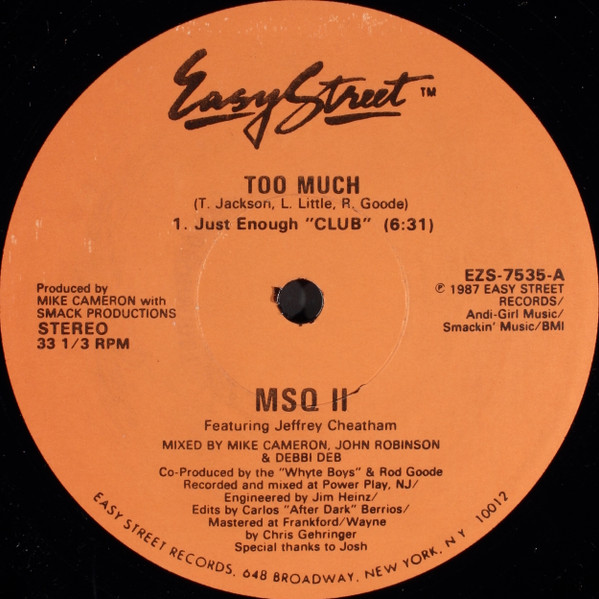 MSQ II Featuring Jeffrey Cheatham - Too Much | Easy Street Records (EZS-7535)
