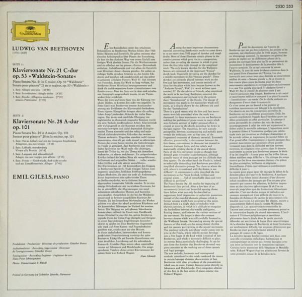 Waldsteinsonate, Op. 53 / Sonate Nr. 28, Op. 101
