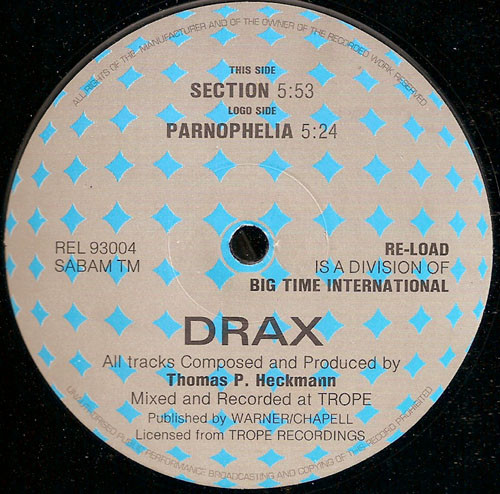 Drax - Parnophelia / Section | Re-load Records (REL 93004) - main Drax - Parnophelia / Section | Re-load Records (REL 93004) - main