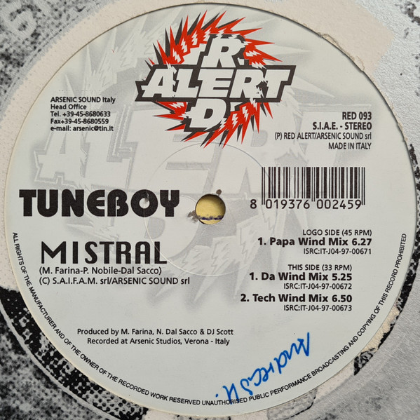 Tuneboy - Mistral | Red Alert (RED 093) - main