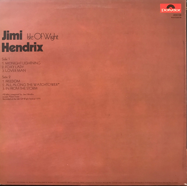 Jimi Hendrix - Isle Of Wight | Polydor (2310 139) - 2 Jimi Hendrix - Isle Of Wight | Polydor (2310 139) - 2