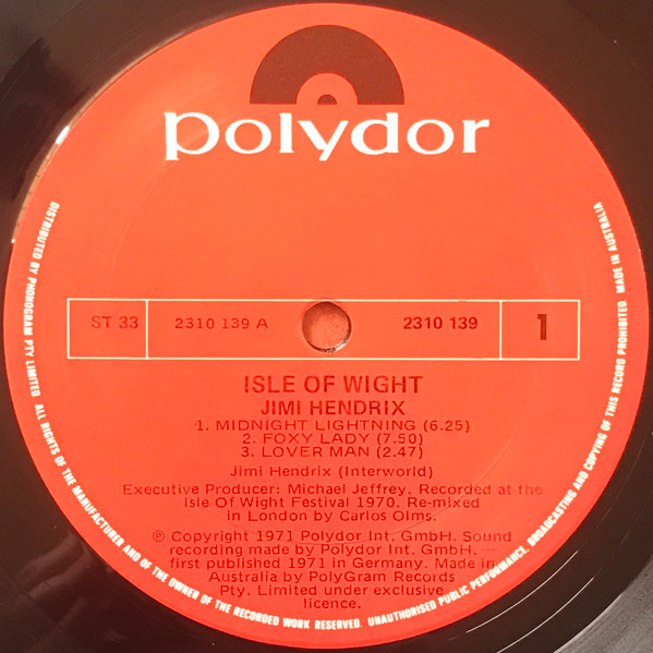 Jimi Hendrix - Isle Of Wight | Polydor (2310 139) - 3 Jimi Hendrix - Isle Of Wight | Polydor (2310 139) - 3