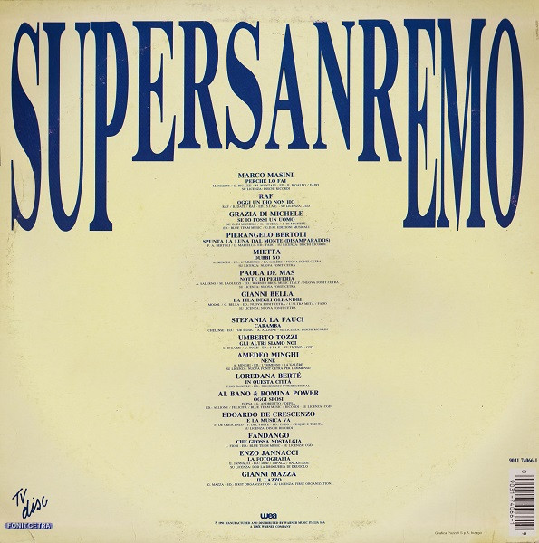 Various - Supersanremo 1991 | WEA (9031 74066-1) - 2 Various - Supersanremo 1991 | WEA (9031 74066-1) - 2