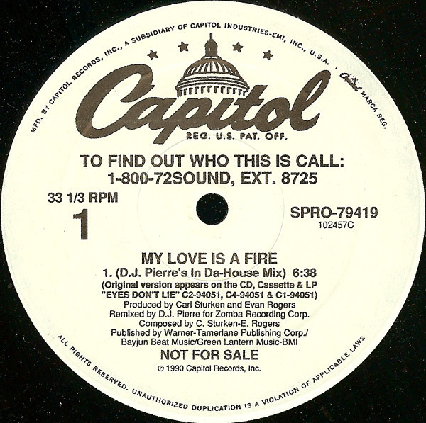 Donny Osmond - My Love Is A Fire (DJ Pierre Remixes) | Capitol Records (SPRO-79419)