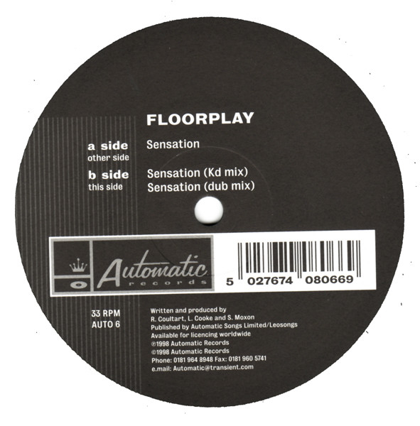 Floorplay - Sensation | Automatic Records (AUTO 6) - 3