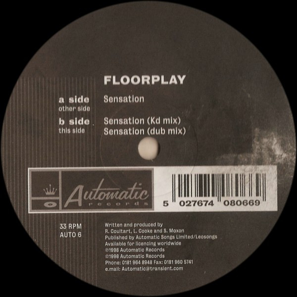 Floorplay - Sensation | Automatic Records (AUTO 6) - main