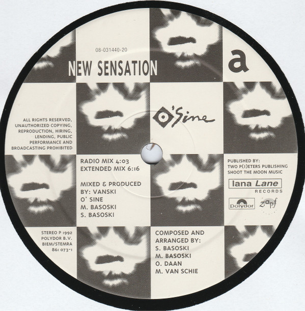 O'Sine - New Sensation | Lana Lane Records (861 073-1) - 3 O'Sine - New Sensation | Lana Lane Records (861 073-1) - 3