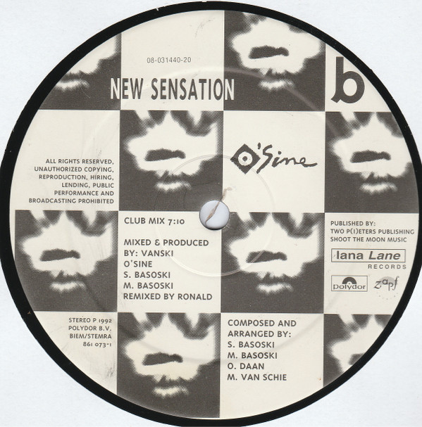 O'Sine - New Sensation | Lana Lane Records (861 073-1) - 4 O'Sine - New Sensation | Lana Lane Records (861 073-1) - 4