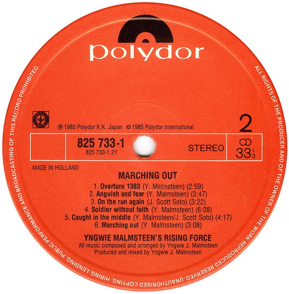 Yngwie J. Malmsteen's Rising Force - Marching Out | Polydor (825 733-1) - 4 Yngwie J. Malmsteen's Rising Force - Marching Out | Polydor (825 733-1) - 4