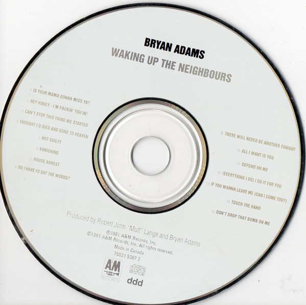 Bryan Adams - Waking Up The Neighbours | A&M Records (75021 5367 2) - 4
