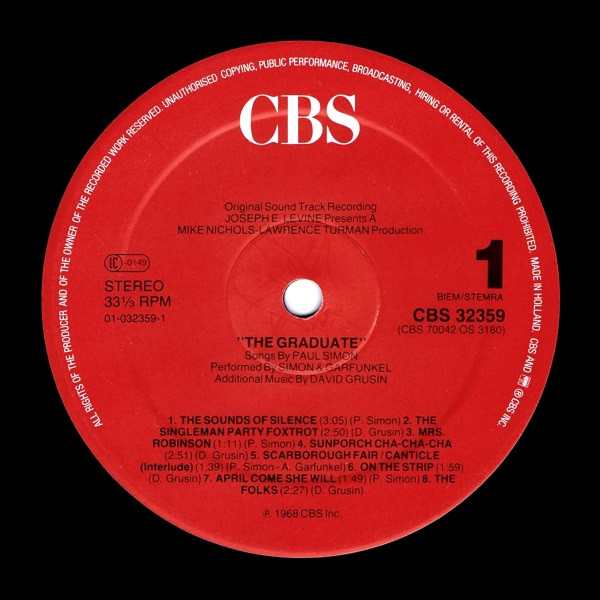 Simon & Garfunkel , Dave Grusin - The Graduate (Original Sound Track Recording) | CBS (32359) - 4 Simon & Garfunkel , Dave Grusin - The Graduate (Original Sound Track Recording) | CBS (32359) - 4