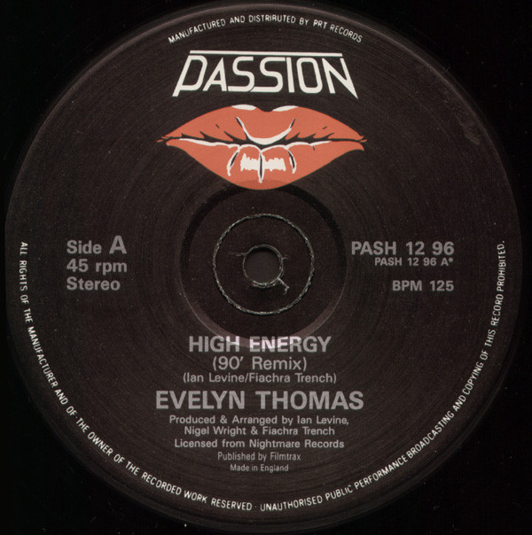 Evelyn Thomas - High Energy '90 Remix | Passion (PASH 12 96) - 3