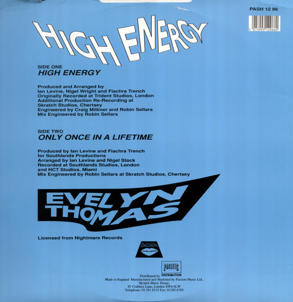 Evelyn Thomas - High Energy '90 Remix | Passion (PASH 12 96) - 2