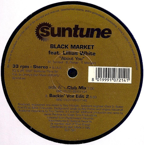 Black Market  &  Lillias White - About You | Suntune (SUT 021) - 3