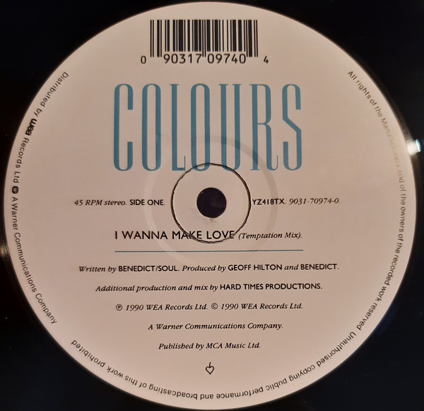 Colours - I Wanna Make Love | WEA (YZ418TX) - 3