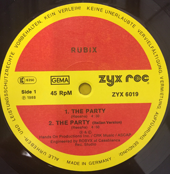 Rubix - The Party | ZYX Records (ZYX 6019) - 4 Rubix - The Party | ZYX Records (ZYX 6019) - 4