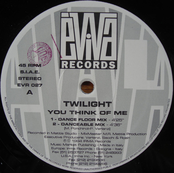 Twilight - You Think Of Me | Èviva Records (EVR 027) - 2