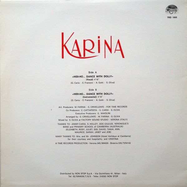 Karina - Hidi-Ho... Dance With Dolly | Time Records (TRD 1005) - 2