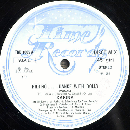 Karina - Hidi-Ho... Dance With Dolly | Time Records (TRD 1005) - 3