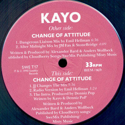 Kayo - Change Of Attitude | SweMix Records (SWE T 17) - 3