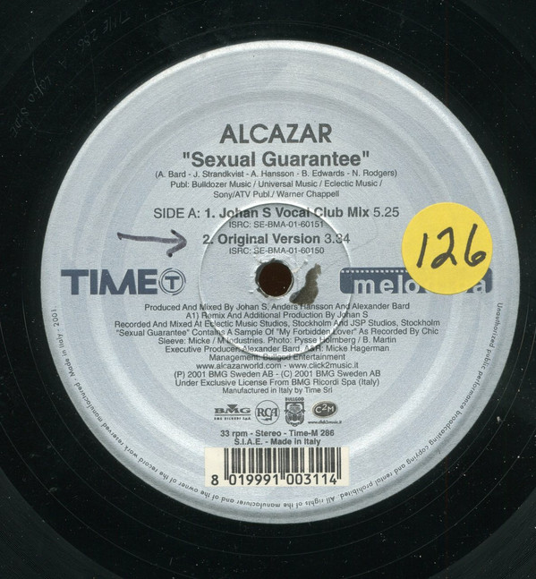 Alcazar - Sexual Guarantee | Time Melodica (TIME-M 286) - 3