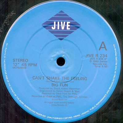 Big Fun - Can't Shake The Feeling (Remix) | Jive (JIVE R 234) - 3