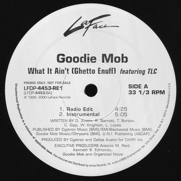 Goodie Mob Featuring TLC - What It Ain't (Ghetto Enuff) | LaFace Records (LFDP-4453-RE1) - main