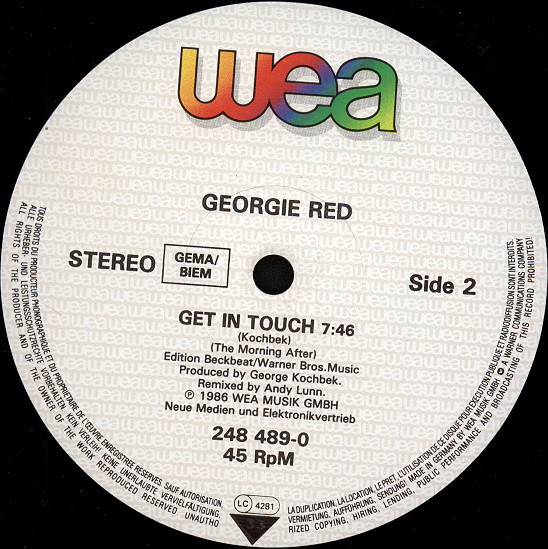 Georgie Red - Get In Touch | WEA (248 489-0) - 4