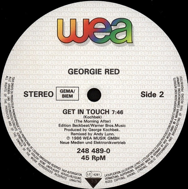 Georgie Red - Get In Touch | WEA (248 489-0) - 3