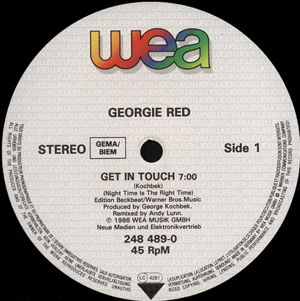 Georgie Red - Get In Touch | WEA (248 489-0) - 2