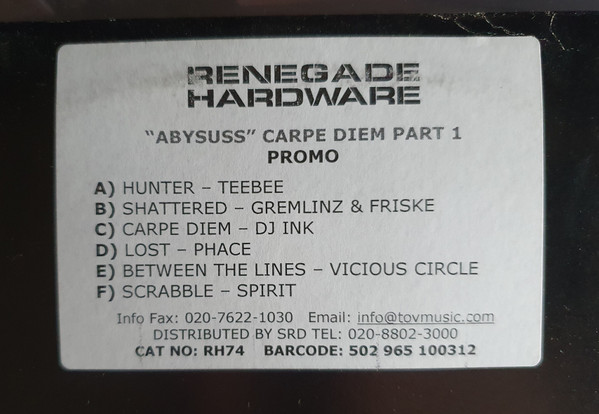 Various - "Abysuss" Carpe Diem Part 1 | Renegade Hardware (RH74) - 2 Various - "Abysuss" Carpe Diem Part 1 | Renegade Hardware (RH74) - 2