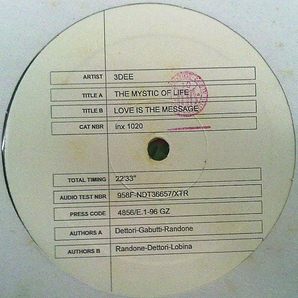 3 Dee - The Mystic Of Life / Love Is The Message | Inprogress (inx 1020)