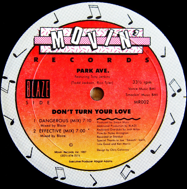 Park Ave. Featuring Tony Jenkins - Don't Turn Your Love | Movin' Records (MR002)