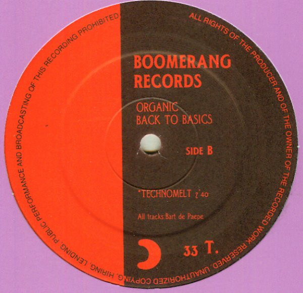 Organic - Back To Basics | Boomerang Records (MS 001) - 2