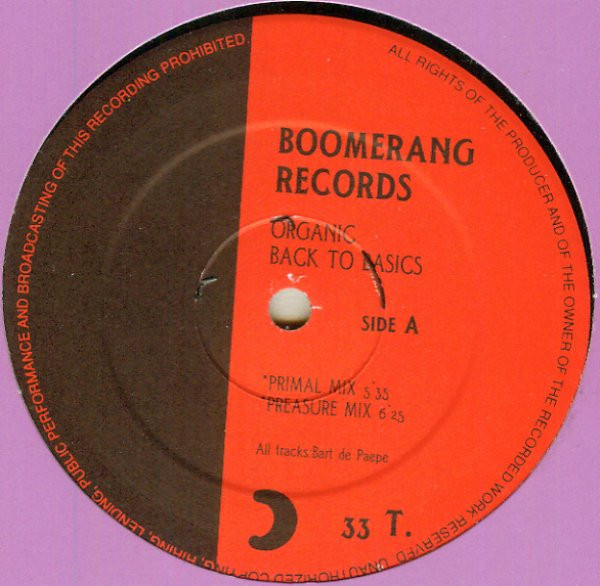 Organic - Back To Basics | Boomerang Records (MS 001) - main