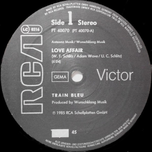 Train Bleu - Love Affair | RCA (PT 40070) - 3