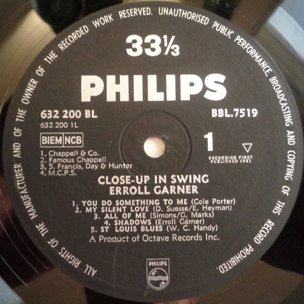 Erroll Garner - Closeup In Swing | Philips (BBL 7519) - 3 Erroll Garner - Closeup In Swing | Philips (BBL 7519) - 3
