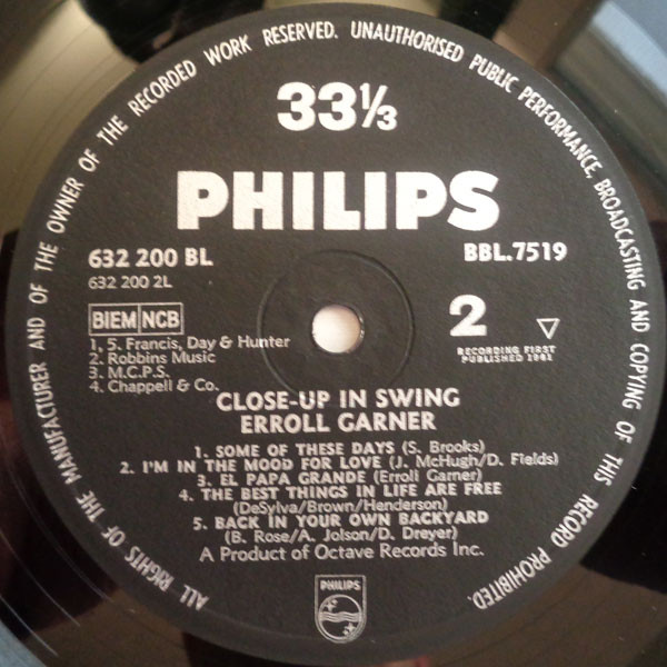 Erroll Garner - Closeup In Swing | Philips (BBL 7519) - 4 Erroll Garner - Closeup In Swing | Philips (BBL 7519) - 4
