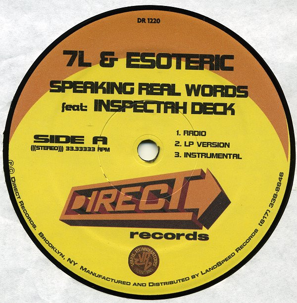 7L & Esoteric - Speaking Real Words | Direct Records (DR-1220) - 3