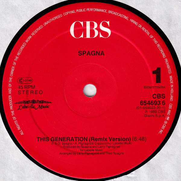 Spagna - This Generation | CBS (CBS 654693 6) - 3