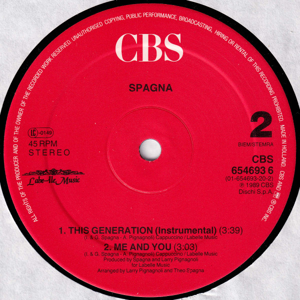 Spagna - This Generation | CBS (CBS 654693 6) - 4