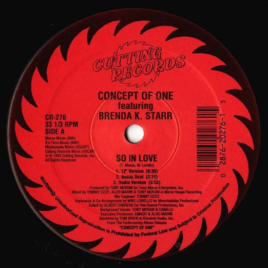 Concept Of One Featuring Brenda K. Starr - So In Love | Cutting Records (CR-276)