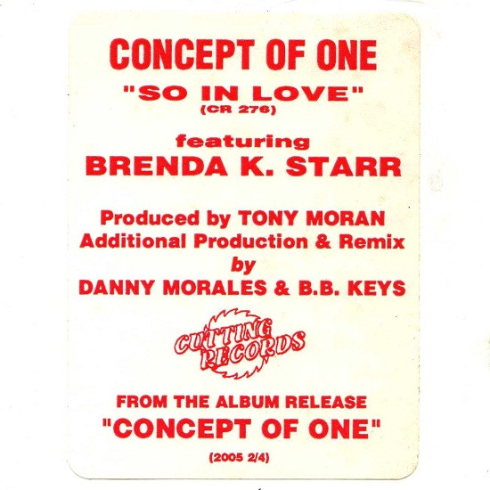 Concept Of One Featuring Brenda K. Starr - So In Love | Cutting Records (CR-276) - 3