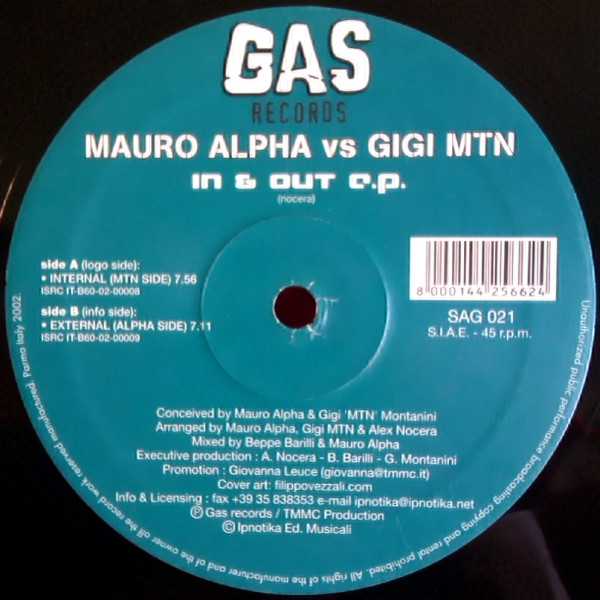 Mauro Alpha Vs Gigi MTN - In & Out E.P. | GAS Records (SAG 021)