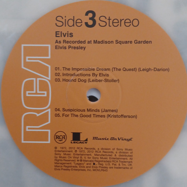 Elvis - As Recorded At Madison Square Garden | Music On Vinyl (MOVLP643) - 5 Elvis - As Recorded At Madison Square Garden | Music On Vinyl (MOVLP643) - 5