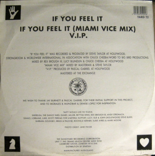 Taffy - If You Feel It | The Danceyard Recording Corporation (YARD T2) - 2 Taffy - If You Feel It | The Danceyard Recording Corporation (YARD T2) - 2
