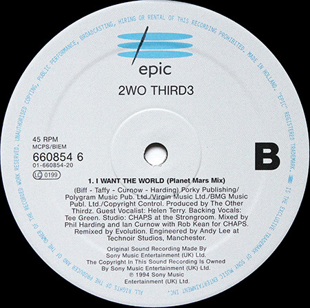 2wo Third3 - I Want The World | Epic (660854 6) - 4
