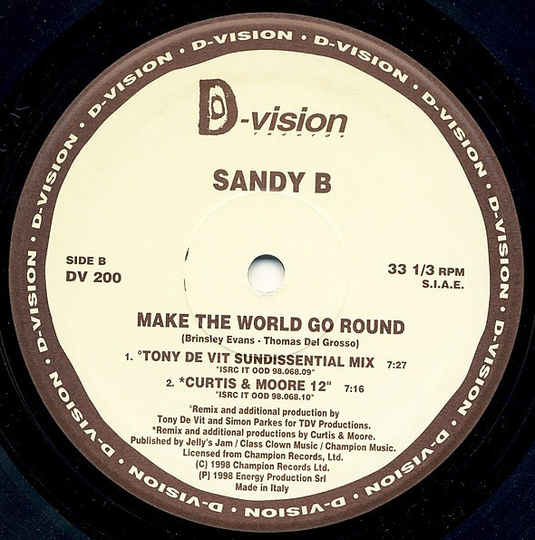 Sandy B - Make The World Go Round (1998 Remixes) | D:vision Records (DV 200) - 4